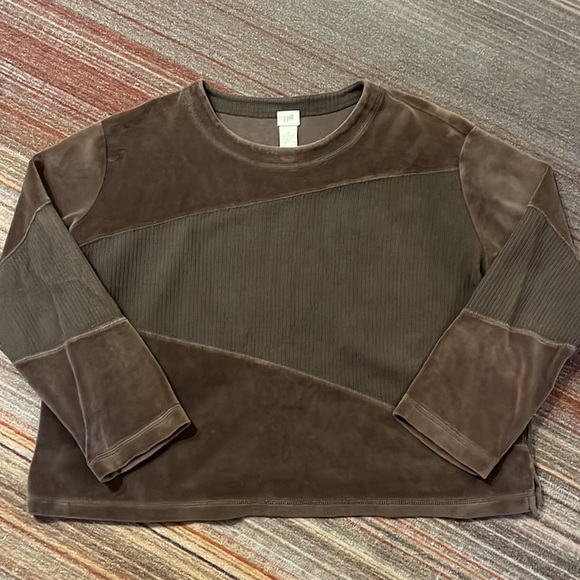 J.Jill Brown Velvet/Knit Top - Picture 3 of 9